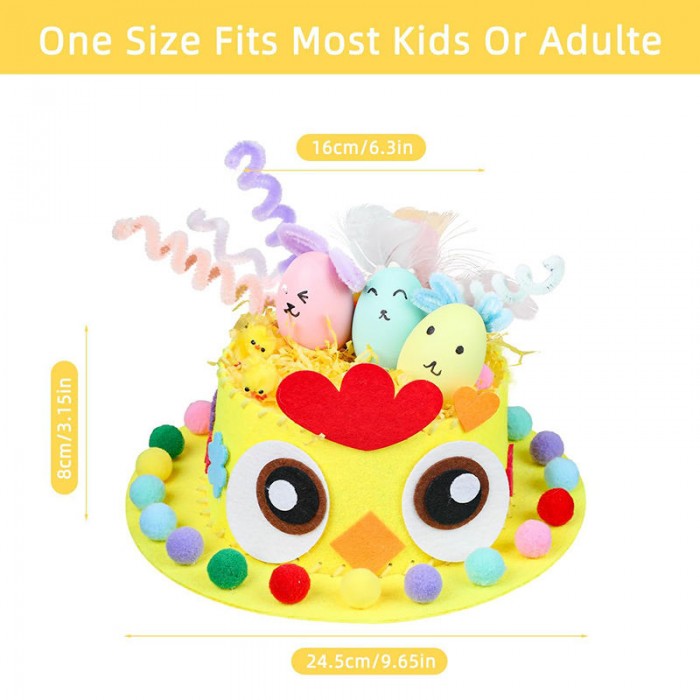 Easter DIY Foam Party Hat Kit - Eco-friendly Chick Design for Kids