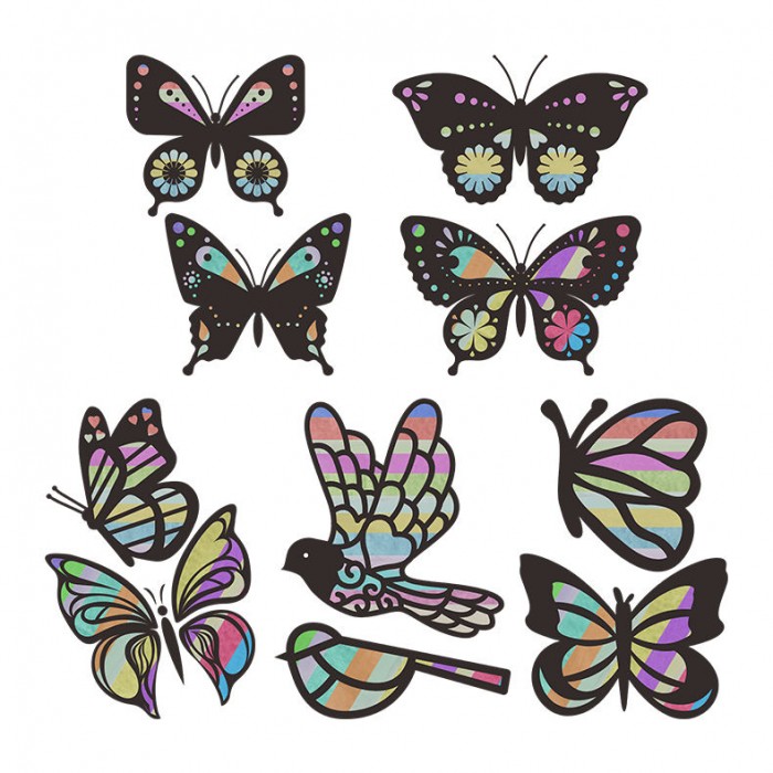 Butterfly & Bird Tissue Suncatcher Kit for Kids