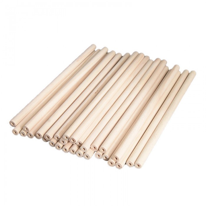 Direct Maker Tapered Unfinished Hardwood Sticks Birch Wood Dowels with Hole