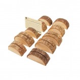 Half-Round Wooden Place Card Holders, Wedding Table Number Stands
