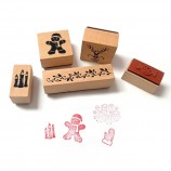 Custom Children Mini Cute Diy Diary Stationery Wooden Rubber Stamp Sets with Ink