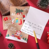 Christmas gift cards Cute cartoon half fold cards Blessing message cards
