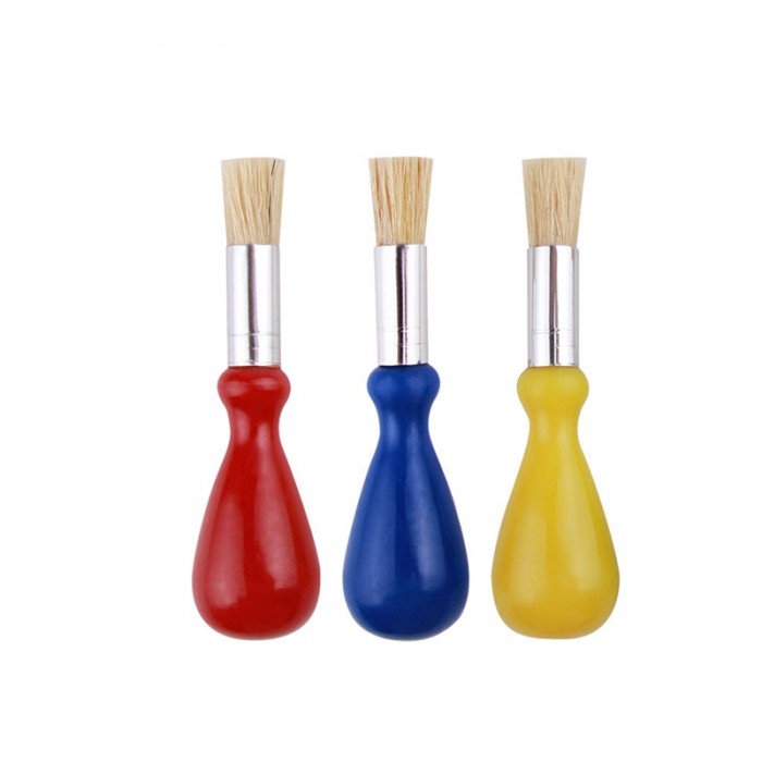 Colorful Handle Hog Hair Brushes for Kids Painting Art Supplies